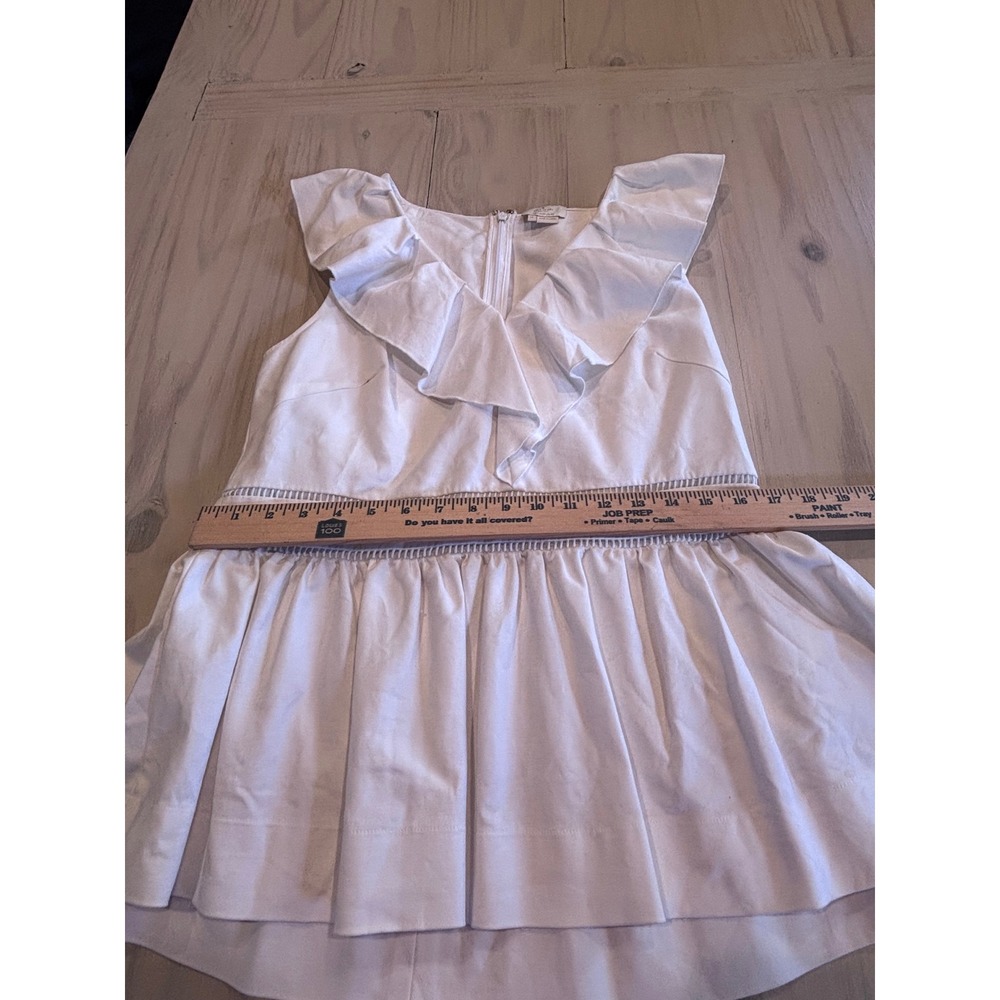 Kate Spade New York White Ruffle V-Neck Peplum Top Sleeveless Size 14 NJMU9053 - Picture 3 of 16